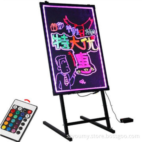 LED Writing Board Neon Signs, Illuminated Remote Control, 50cmx70cm